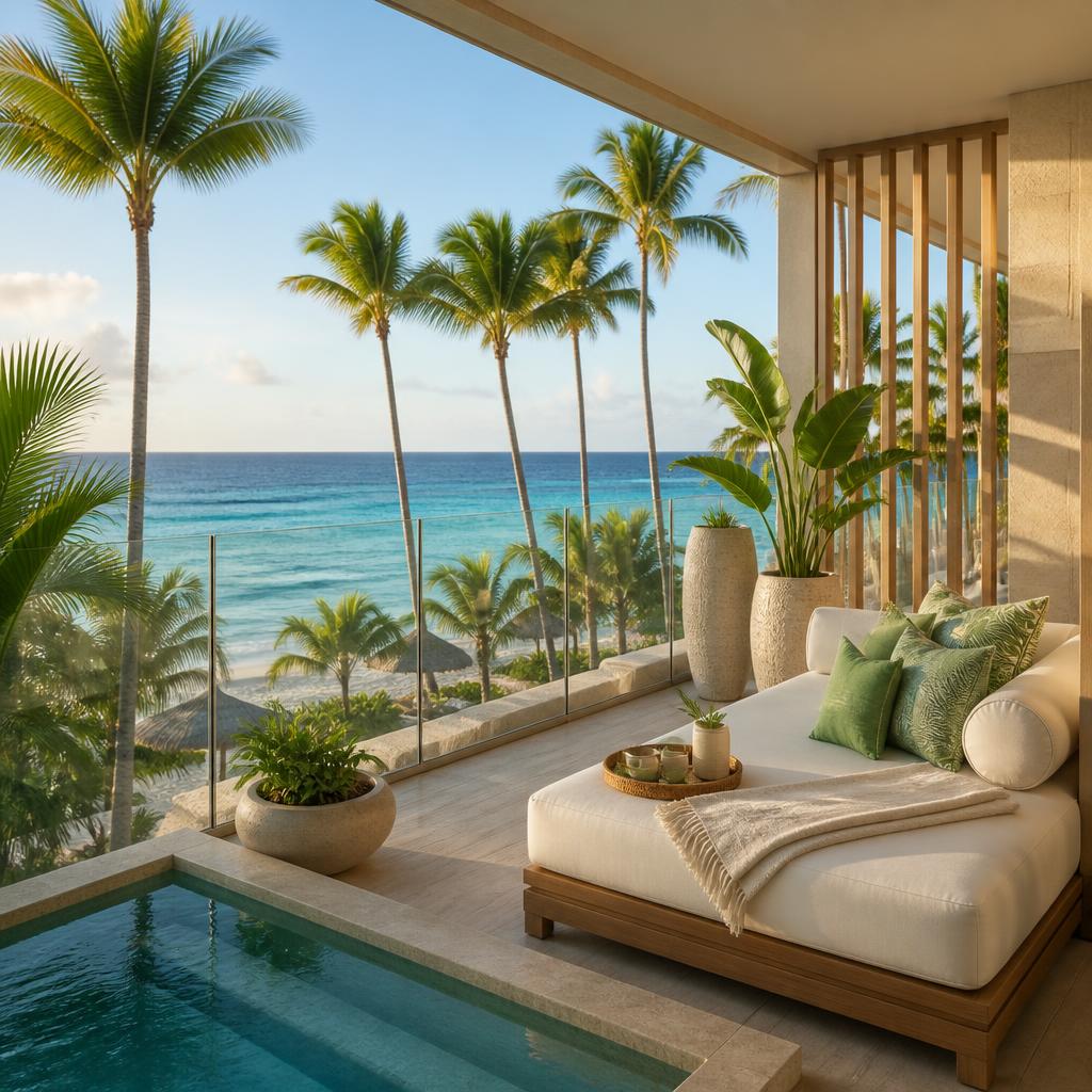 Elegant oceanfront resort suite